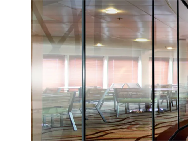 Fire-resistant glass banner alternative