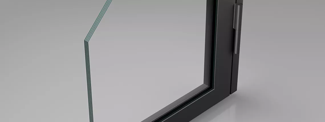 Attack resistant glass door