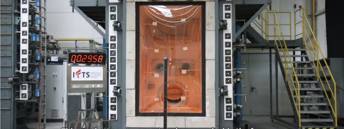 Capture VETROFLAM fire test video