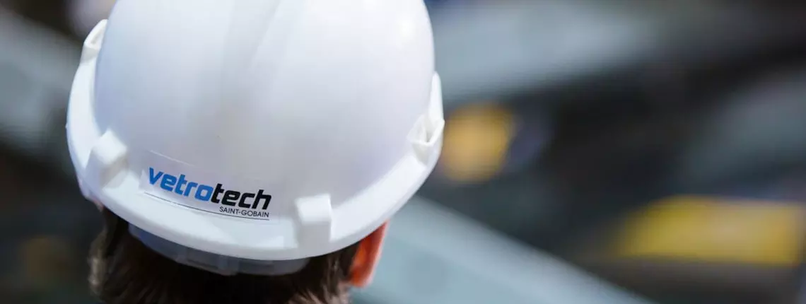 Vetrotech employee with safety helmet