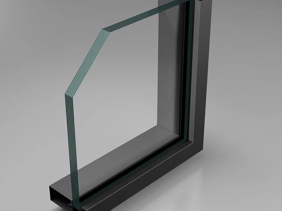 Bullet resistant glass partition
