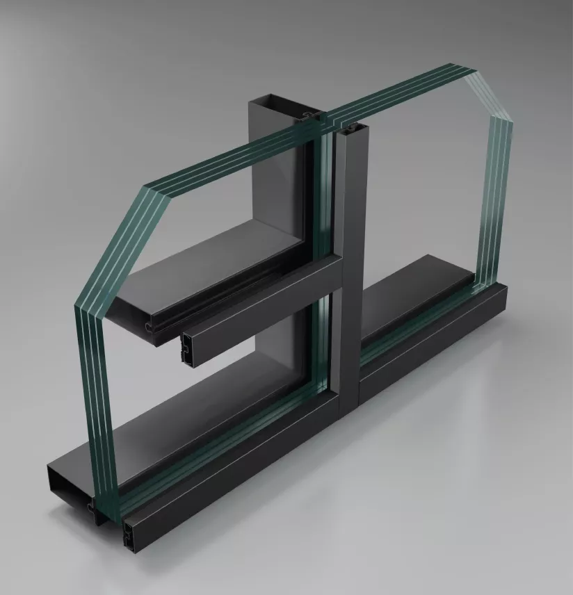 Attack resistant glass curtain wall