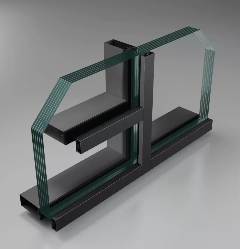 Bullet resistant glass curtain wall