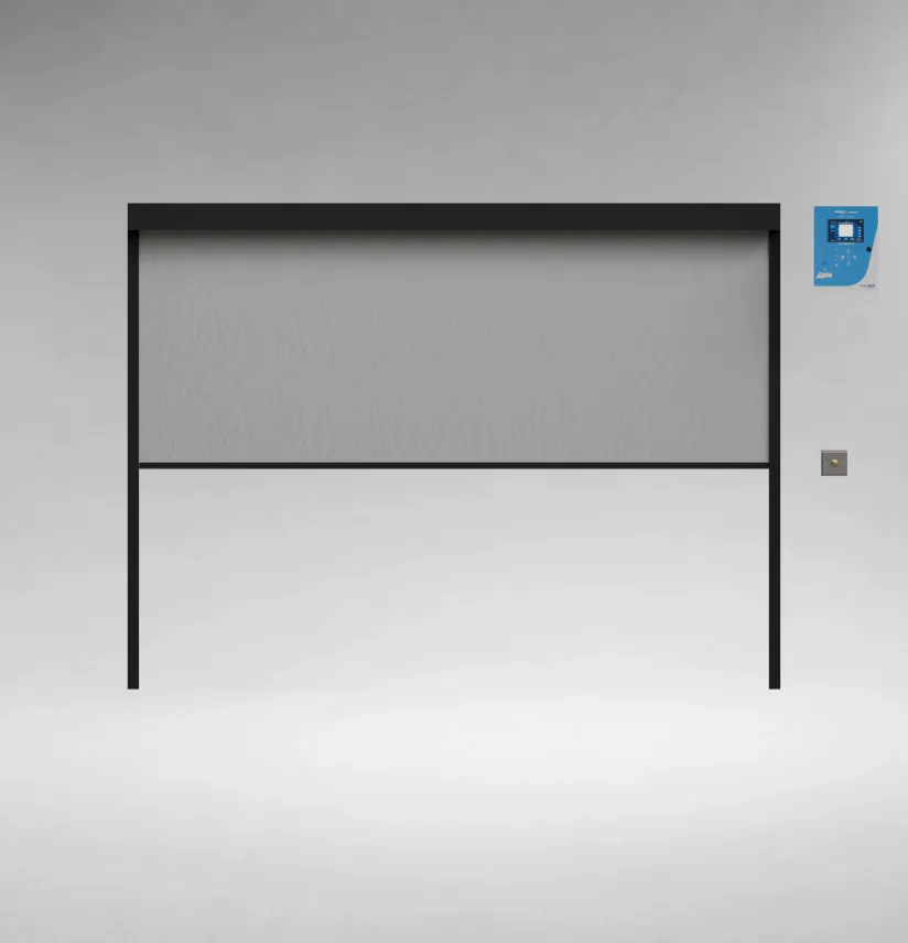 Automatic fire curtain with control panel